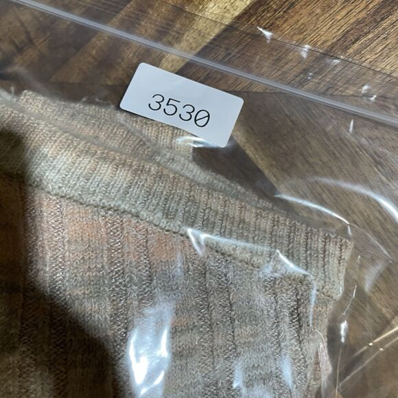 Free People Sweater Wool Blend Pink Coral Beige Stripes Woman’s Medium - Picture 7 of 7